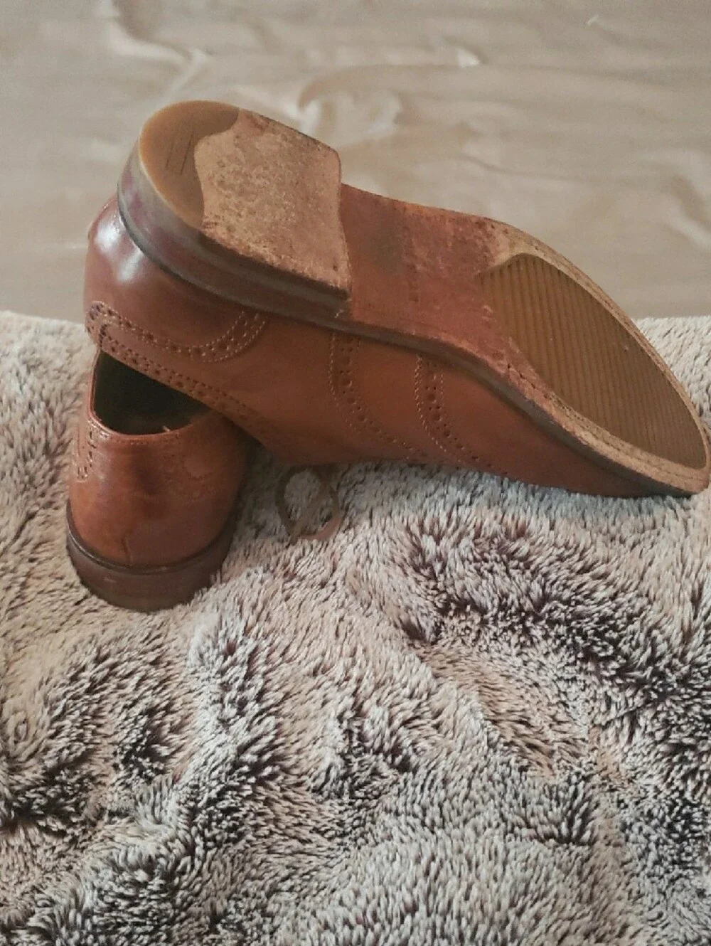 Cole Haan Men's Tan Brown Wingtip Brogue Oxfords